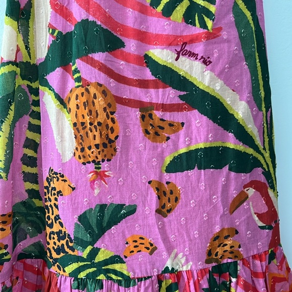 🌺 FARM Rio 🌺Leopard Forest Midi Dress Size Small - Picture 5 of 5